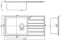 Karag BL 821 100x50cm ����������� Inox ��������� ��������